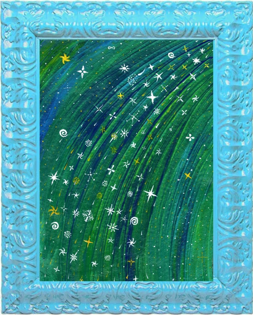 Cascata di stelle con cornice